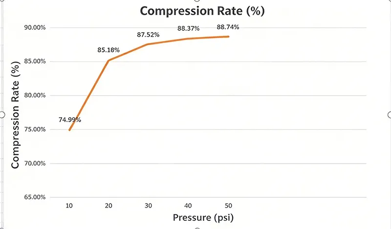 SF800-LS Thermal Pad Compression Ratio Curve